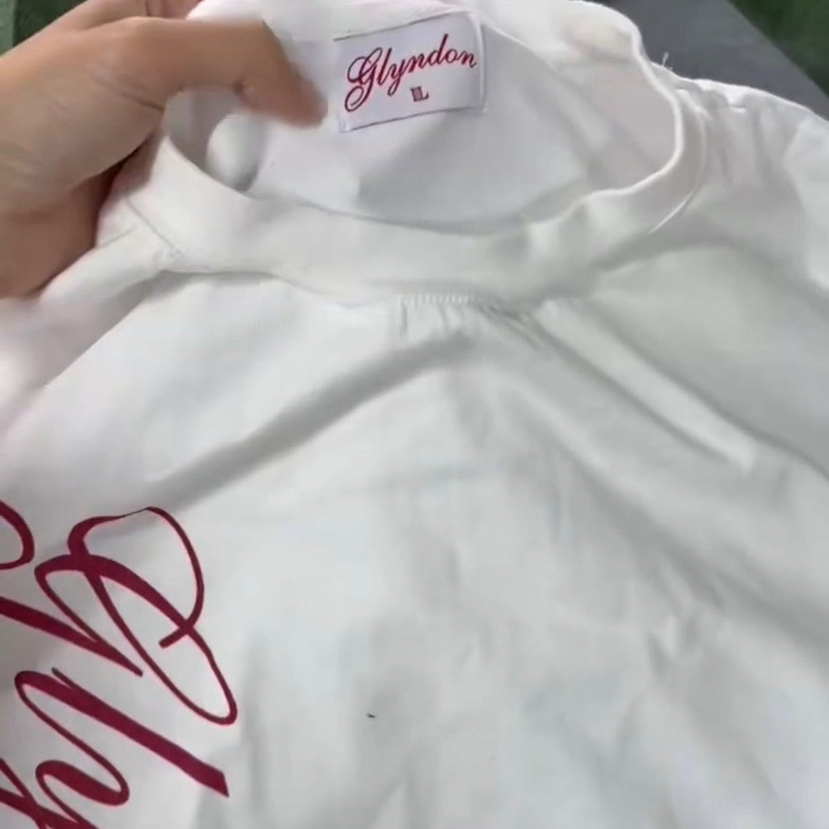 Cursive White Tee